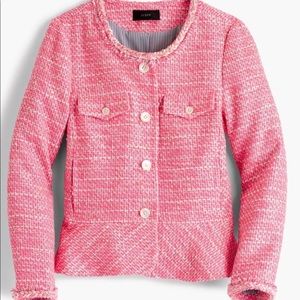 J. Crew Peplum Tweed Pink Blazer Jacket